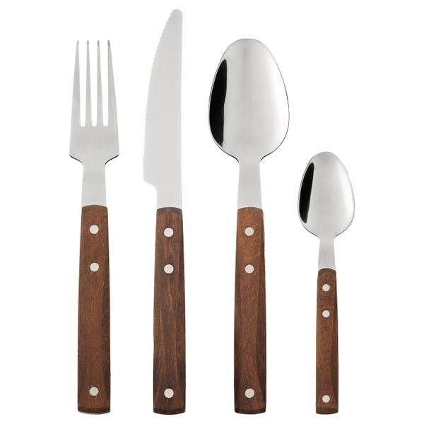 Столовый набор, 24 предмета, темно-коричневый IKEA РУСТИК 303.790.19 - фото 1