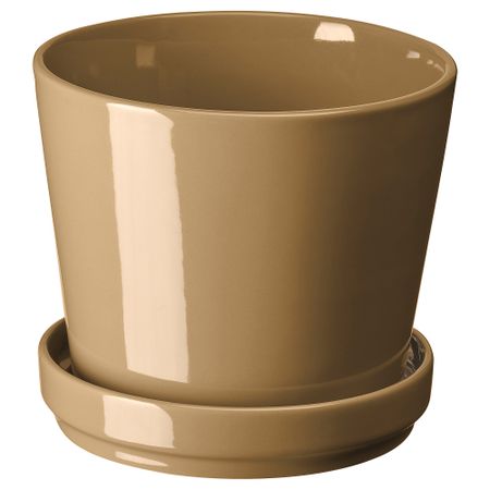 Горшок цветочный с поддоном, 12 см, для дома, улицы желто-коричневый IKEA CITRUSFRUKT 905.515.73