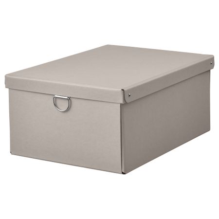 Коробка с крышкой, 25x35x15 см, светлый серо-бежевый IKEA FÖRNIMMA ФЁРНИММА 005.523.84
