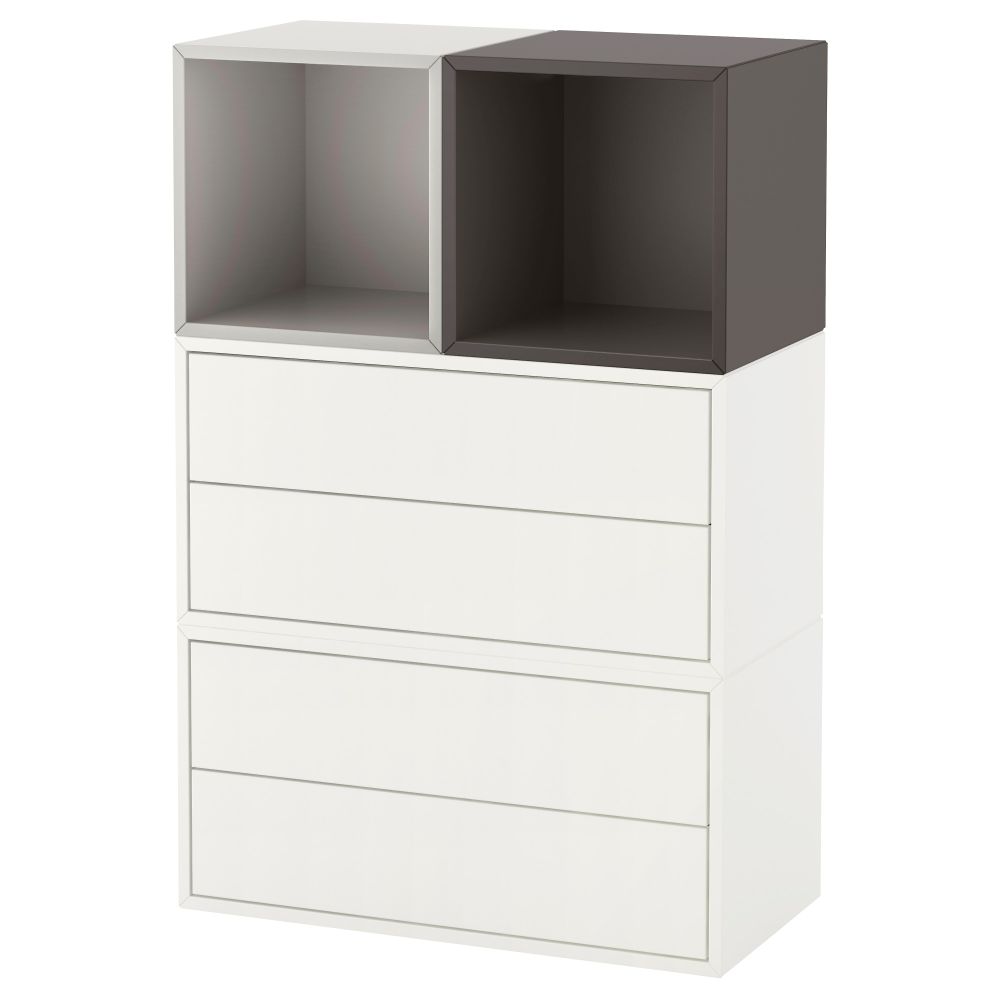 Комбинация настенных шкафов, 70x35x105 см, белый светло-серый, темно-серый IKEA EKET ЭКЕТ 392.210.29 - фото 1