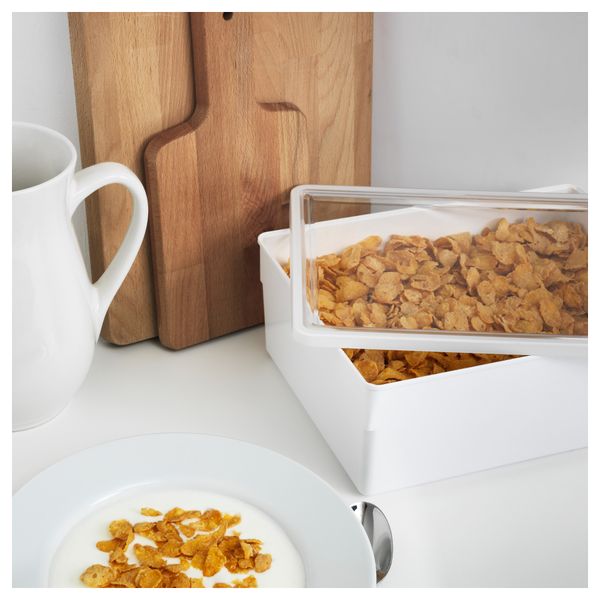 Контейнер + крышка для сухих продуктов ТИЛЛЬСЛУТА, белый (31x23x12 см) - фото 2