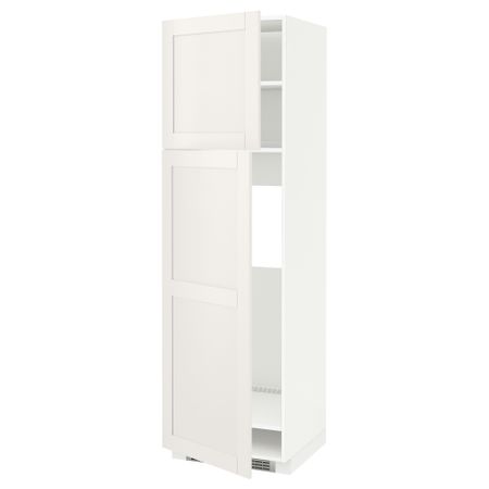 Высокий шкаф для холодильника, 2 дверцы МЕТОД, белый, Сэведаль белый