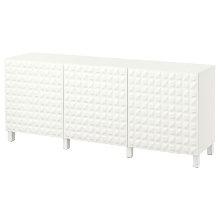 Комбинация для хранения с дверцами БЕСТО, белый, Дьюпвикен белый (180x40x74 см)