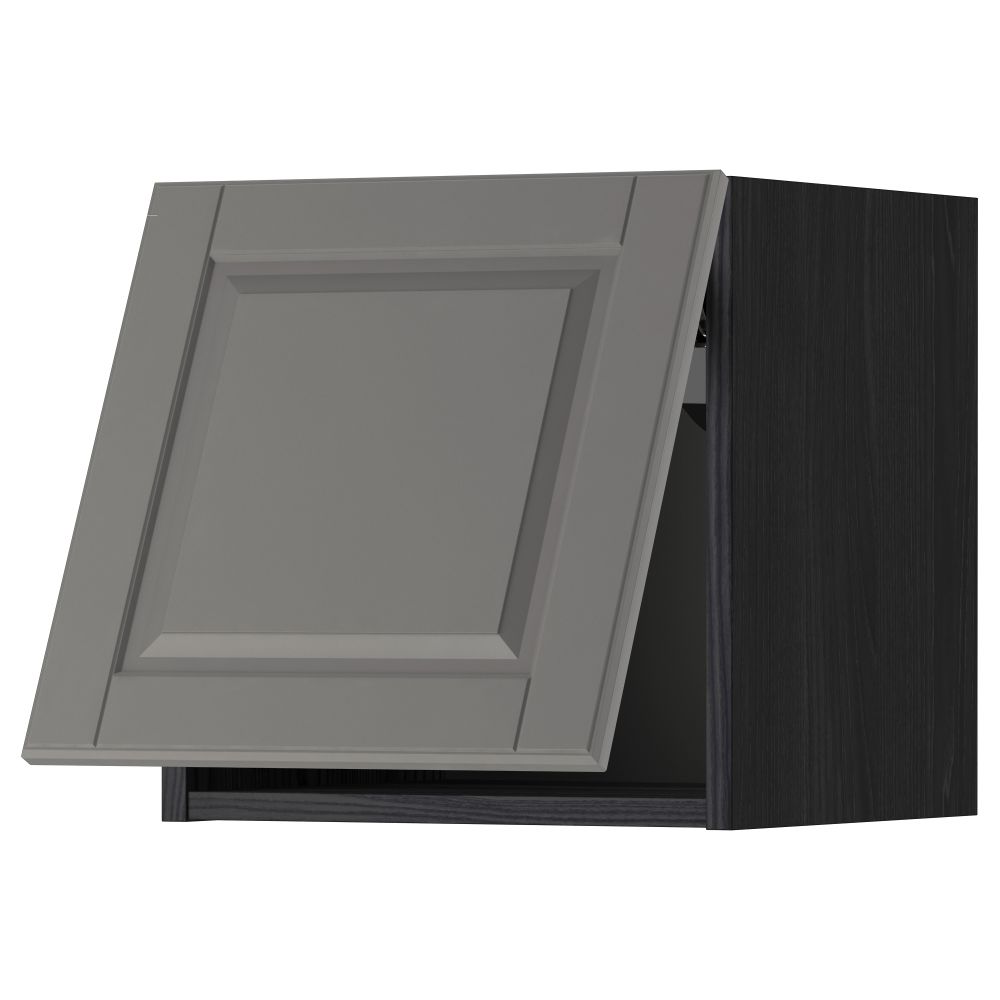 Горизонтальный навесной шкаф МЕТОД, черный, Будбин серый - схема-чертеж с размерами