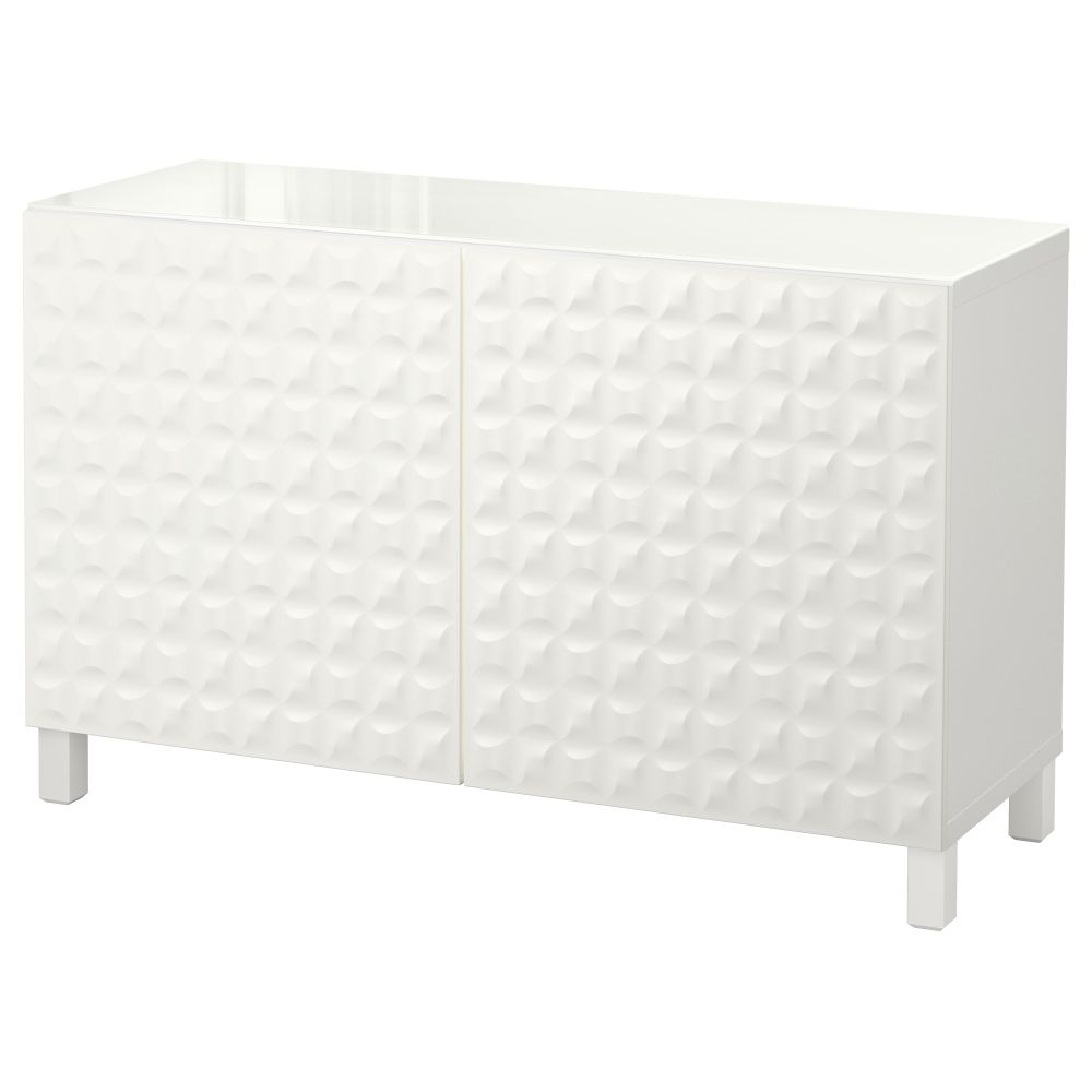 Комбинация для хранения с дверцами БЕСТО, белый, Дьюпвикен белый (120x40x74 см) - фото 1