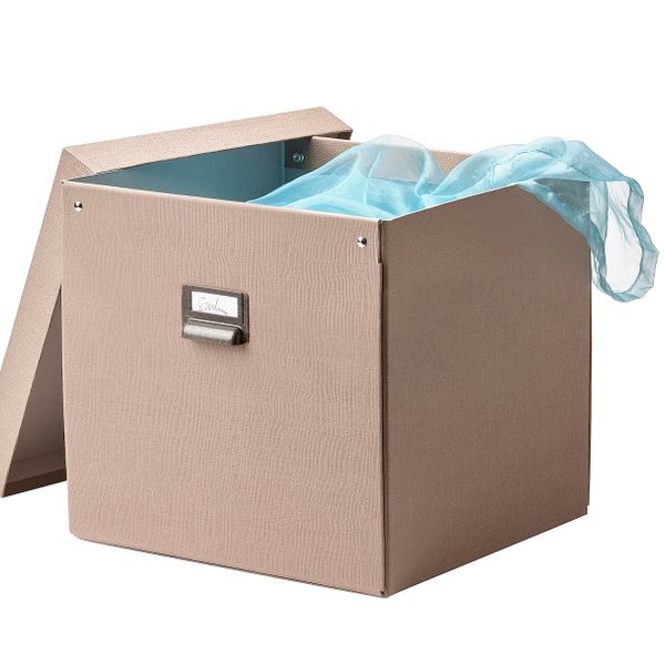 Коробка с крышкой, темно-бежевый 32x31x30 см IKEA TJOG ЧУГ 004.746.21 - фото 2