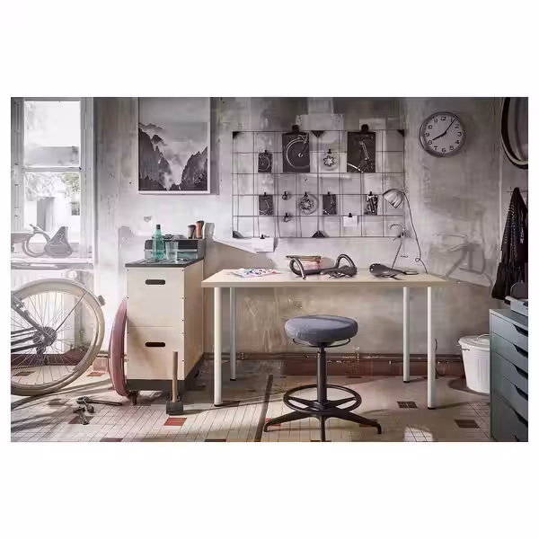 LAGKAPTEN / ADILS Письменный стол - под беленый дуб/белый 140x60 см - фото 5