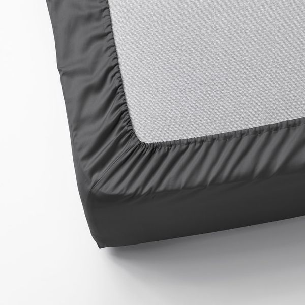 Простыня натяжная, темно-серый 180x200 см IKEA NATTJASMIN НАТТЭСМИН 704.426.79 - фото 3