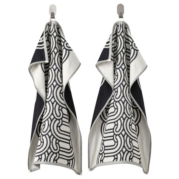 Полотенце кухонное, с рисунком, черный, белый, 45x60 см IKEA SÖTRÖNN 505.710.64 - фото 2