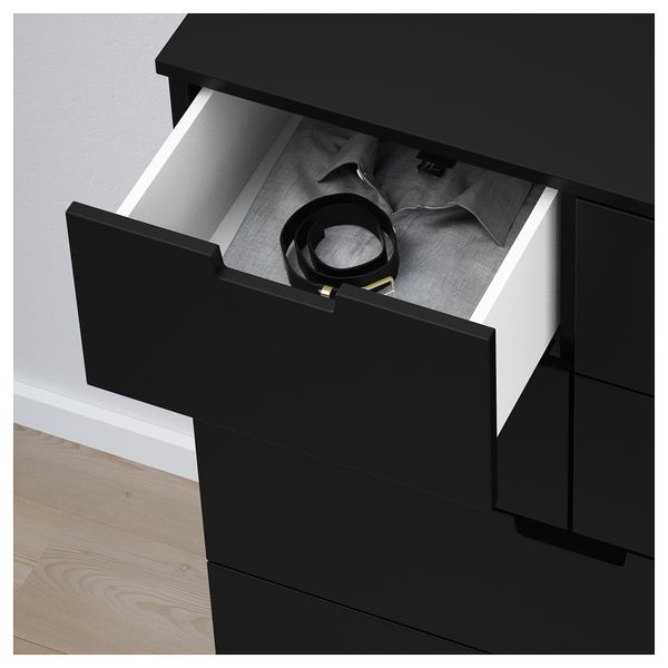 Комод с 7 ящиками НОРДЛИ, антрацит (80x122 см) - фото 4