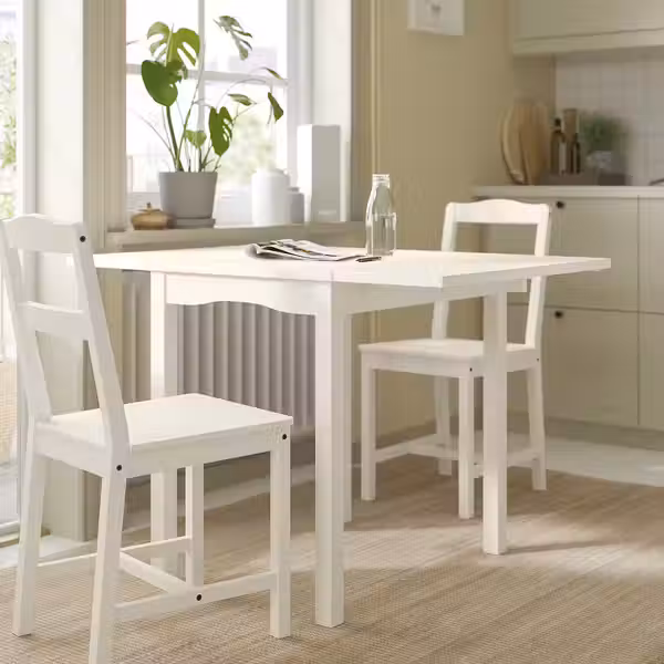 HAUGA Стол с откидной полой - белый/березовый шпон 55/82/109x74 см - фото 5