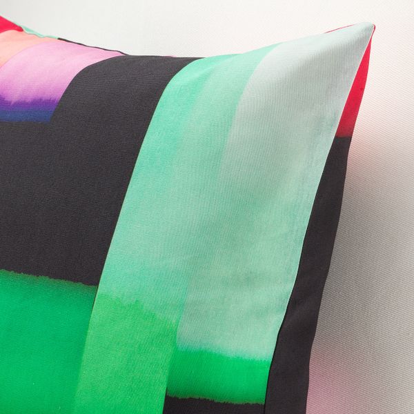 Чехол на подушку, черный, разноцветный, 50x50 см IKEA КЛОККРЭНКА 604.438.39 - фото 2