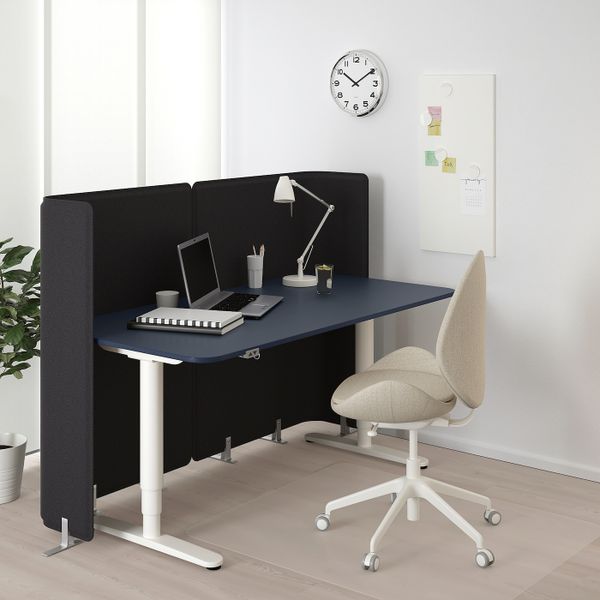 Стол-трансформер для приемной, линолеум синий, белый 160x80 120 см IKEA БЕКАНТ 692.882.78 - фото 2