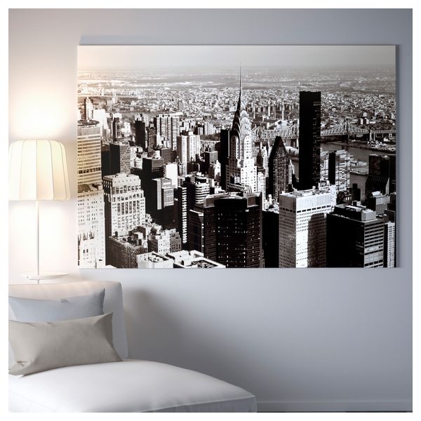 Картина с рамой БЬЁРКСТА, Мегаполис, цвет алюминия (200x140 см) - фото 3