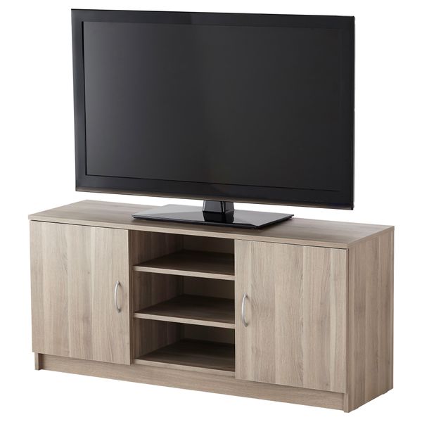 Тумба под ТВ, с дверцами ТОДАЛЕН, серо-коричневый (120x37 см) - схема-чертеж с размерами