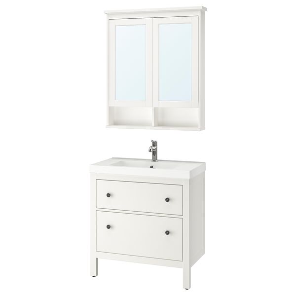 Комплект мебели для ванной, 4 предмета, 83 cm IKEA ODENSVIK ОДЕНСВИК, HEMNES ХЕМНЭС 593.044.67 - фото 2
