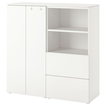 Комбинация для хранения, белый, белый, 120x42x123 см IKEA PLATSA ПЛАТСАA ПЛАТСА, SMÅSTAD СМОСТАД 594.288.25