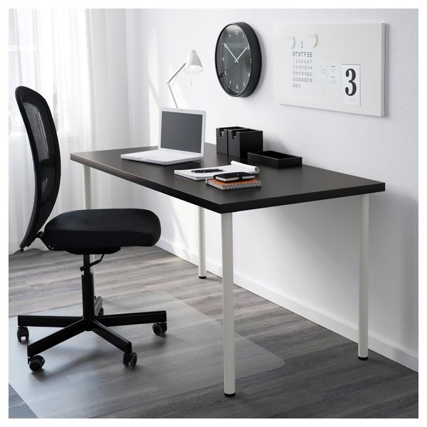 Стол ЛИННМОН / АДИЛЬС, черно-коричневый, белый (150x75 см) - схема-чертеж с размерами