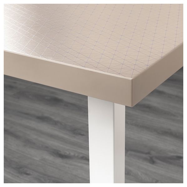 Стол ЛИННМОН / ГОДВИН, геометрический бежевый, белый (120x60 см) - схема-чертеж с размерами