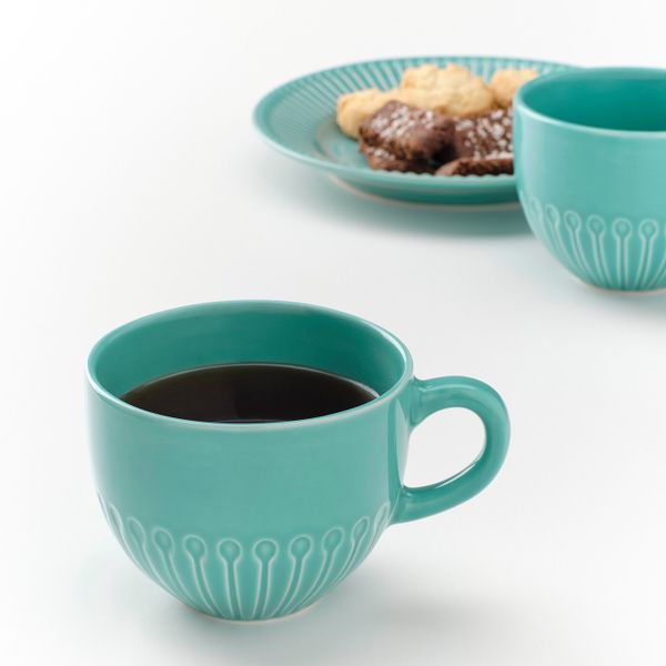 Кружка, бирюзовый 36 сл IKEA STRIMMIG СТРИММИГ 204.862.89 - схема-чертеж с размерами