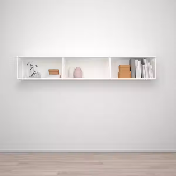 PLATSA Настенный модуль для хранения - белый 240x40x40 см - схема-чертеж с размерами