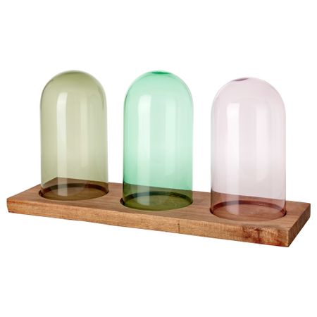 Стеклянный клош на подставке ГЭРЛИГА, разноцветный (14 см)