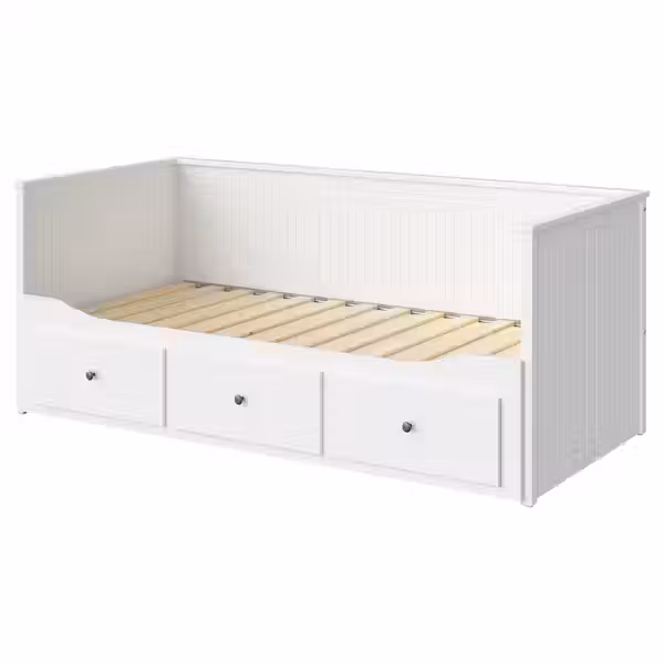 HEMNES Каркас кровати-кушетки с 3 ящиками - белый 80x200 см - фото 1