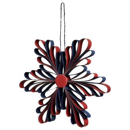 Украшение подвесное, снежинка красный/синий IKEA VINTER 2020 ВИНТЕР 2020 604.759.10