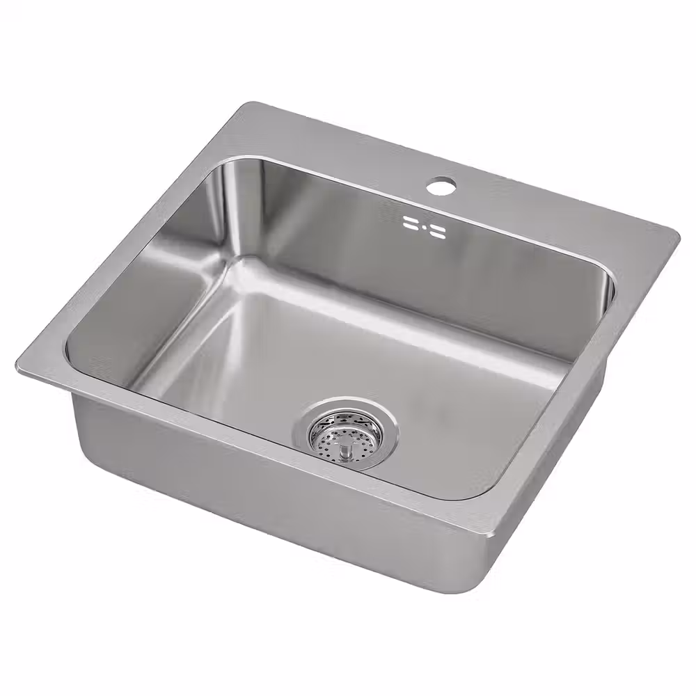 LÅNGUDDEN Одинарная врезная мойка - нержавеющ сталь 56x53 см - фото 1