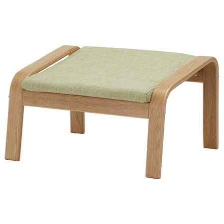 Табурет для ног ПОЭНГ, дубовый шпон, Семла зеленый