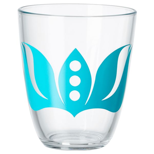 Стакан ПОББИГ, цветок, синий (23 сл) - схема-чертеж с размерами