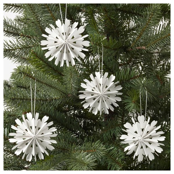 Украшение подвесное ВИНТЕР 2017, снежинка, белый - схема-чертеж с размерами