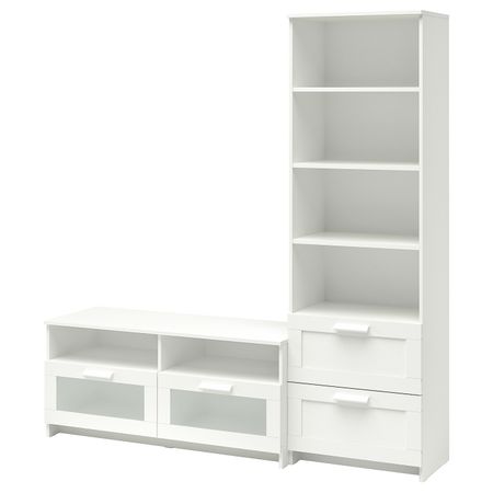 Шкаф для ТВ, комбинация, белый 180x41x190 см IKEA BRIMNES БРИМНЭС 592.397.59