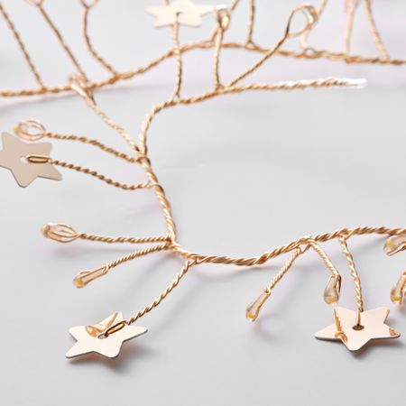 Светодиодная гирлянда, 80 ламп, с батарейным питанием звезда, золотой IKEA STRÅLA СТРОЛА 405.631.68