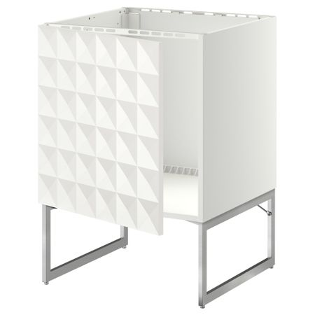 Напольный шкаф для раковины МЕТОД, белый, Гэррестад белый (60x60x60 см)