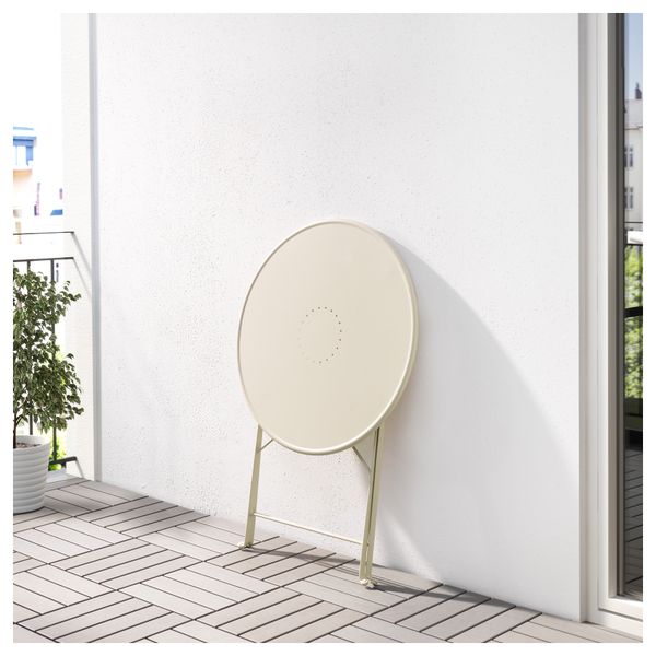 Садовый стол САЛЬТХОЛЬМЕН, складной бежевый (65 см) - фото 3