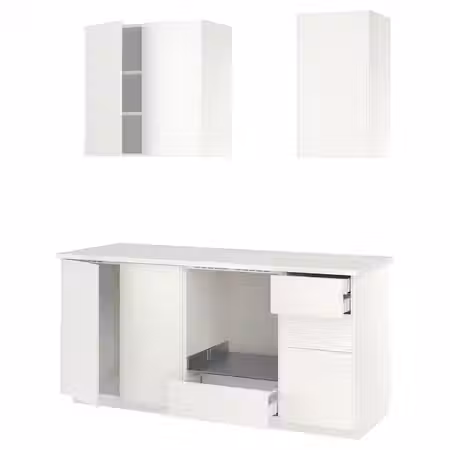 METOD Кухня - белый/Veddinge белый 186x60x227 см