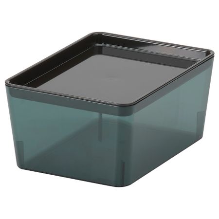 Контейнер с крышкой, прозрачный черный, 13x18x8 см IKEA KUGGIS КУГГИС 095.612.37