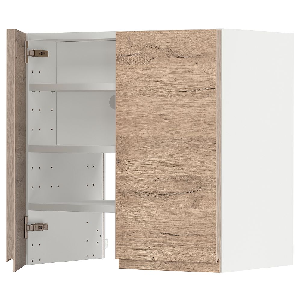 Навесной шкаф для вытяжки, полка, дверь, белый, Voxtorp под дуб, 60x60 см IKEA METOD МЕТОД 595.052.77 - фото 1