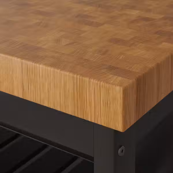 VADHOLMA Кухонн стол-остров - чёрный/дуб 126x79x90 см - фото 8