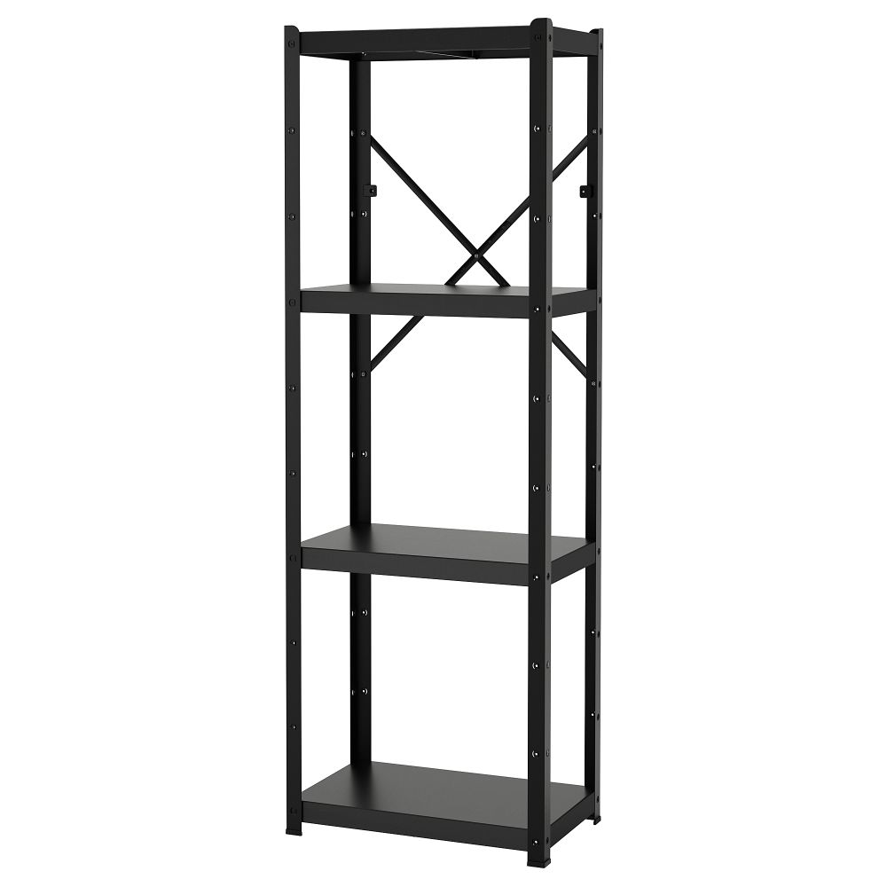 Стеллаж, черный, 65x40x190 см IKEA BRORINGE БРУР-ИНГЕ 894.717.56 - фото 1