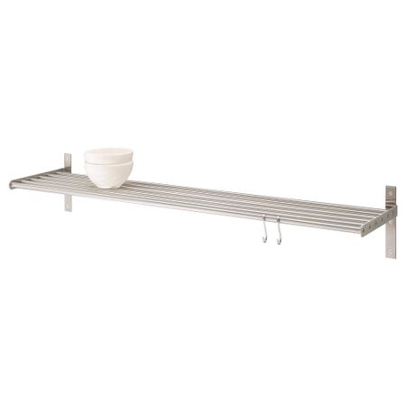 Полка навесная ГРУНДТАЛЬ, нержавеющ сталь (80 см)