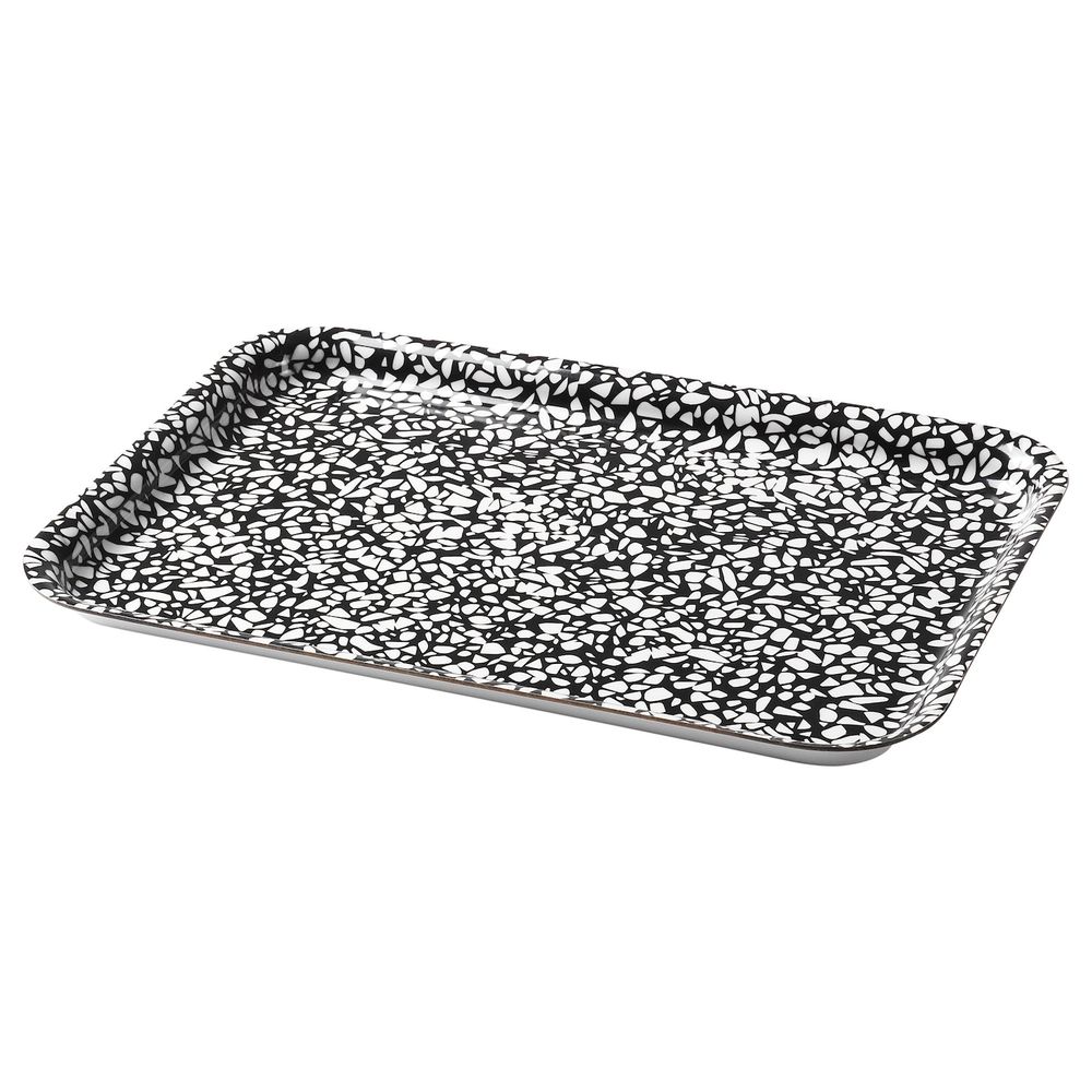 Поднос, черный/с рисунком 28x20 см IKEA ВОРКУЛ 803.995.38 - фото 1