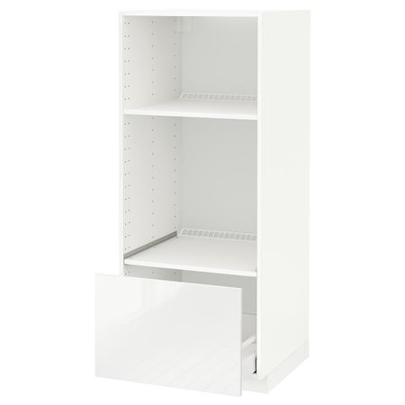 Высокий шкаф с ящиком для духовки/СВЧ, белый/Рингульт белый 60x60x140 см IKEA METOD МЕТОД / MAXIMERA МАКСИМЕРА 592.370.67