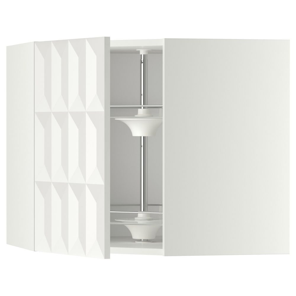 Угловой навесной шкаф с вращающейся секцией МЕТОД, белый, Гэррестад белый - схема-чертеж с размерами