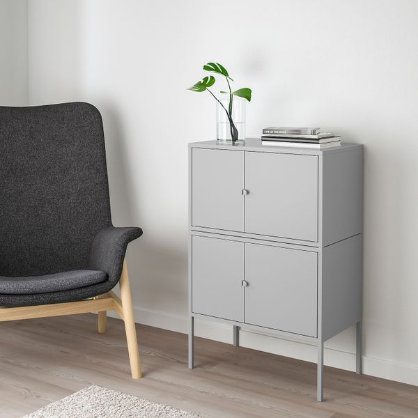 Комбинация шкафов, серый 120x35x57 см IKEA LIXHULT ЛИКСГУЛЬТ 792.791.79 - фото 3