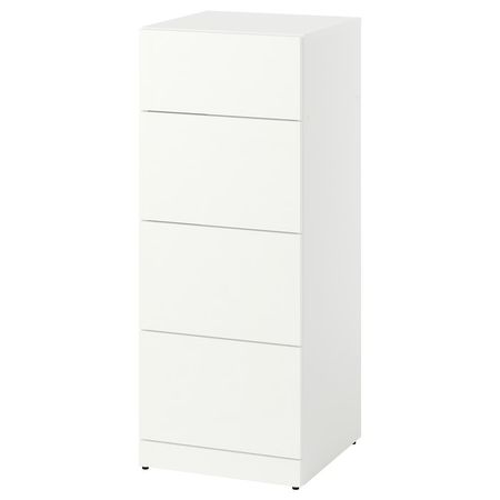 LASTARE Комод с 4 ящиками - белый 40x42x100 см