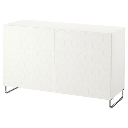 Комбинация для хранения с дверцами, белый/вассвикен/суларп белый 120x40x74 см IKEA БЕСТО 492.669.51