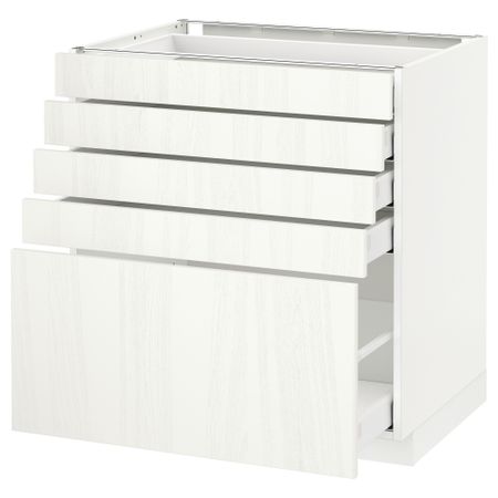 Напольный шкаф с 5 ящиками МЕТОД / МАКСИМЕРА, белый, Росдаль белый