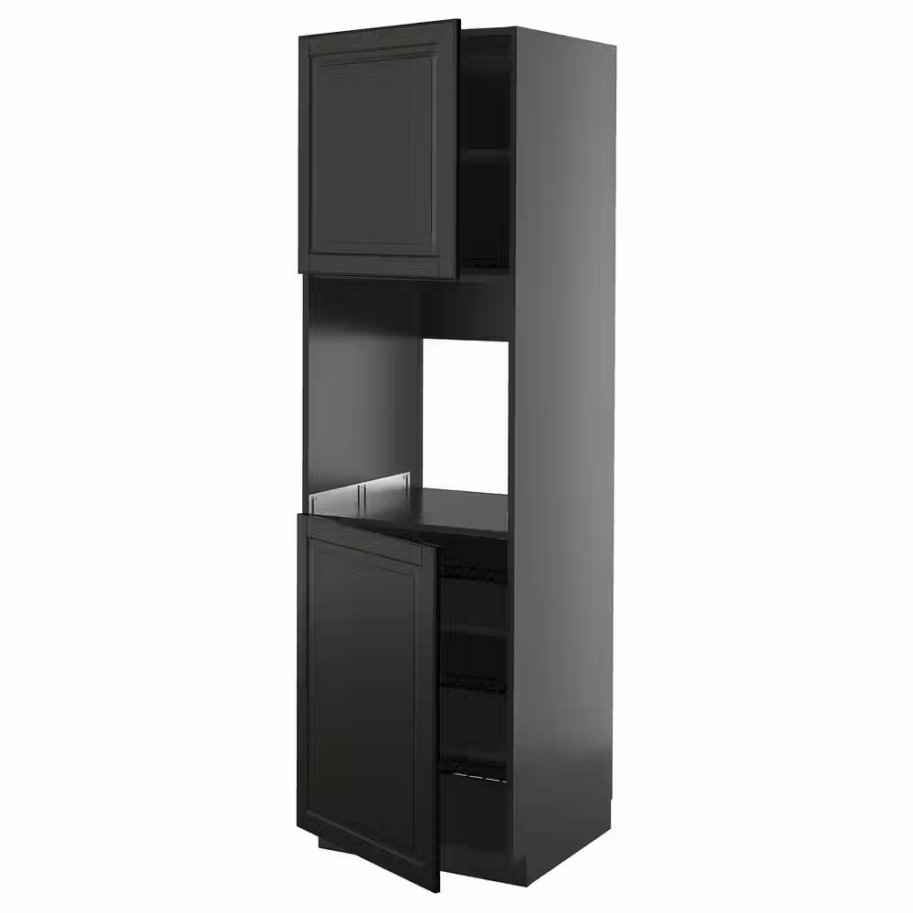 METOD Высок шкаф д/духовки/2дверцы/полки - фото 1